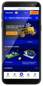Paripesa mobile app bonuses