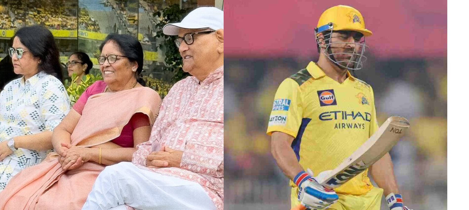 Dhoni’s parents at Chepauk spark rumors